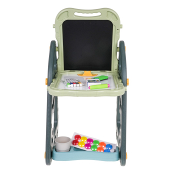 Wielofunkcyjna Tablica dla dzieci 3+ Tablica magnetyczna + Tablica kredowa + Krzesełko + Przybory papiernicze